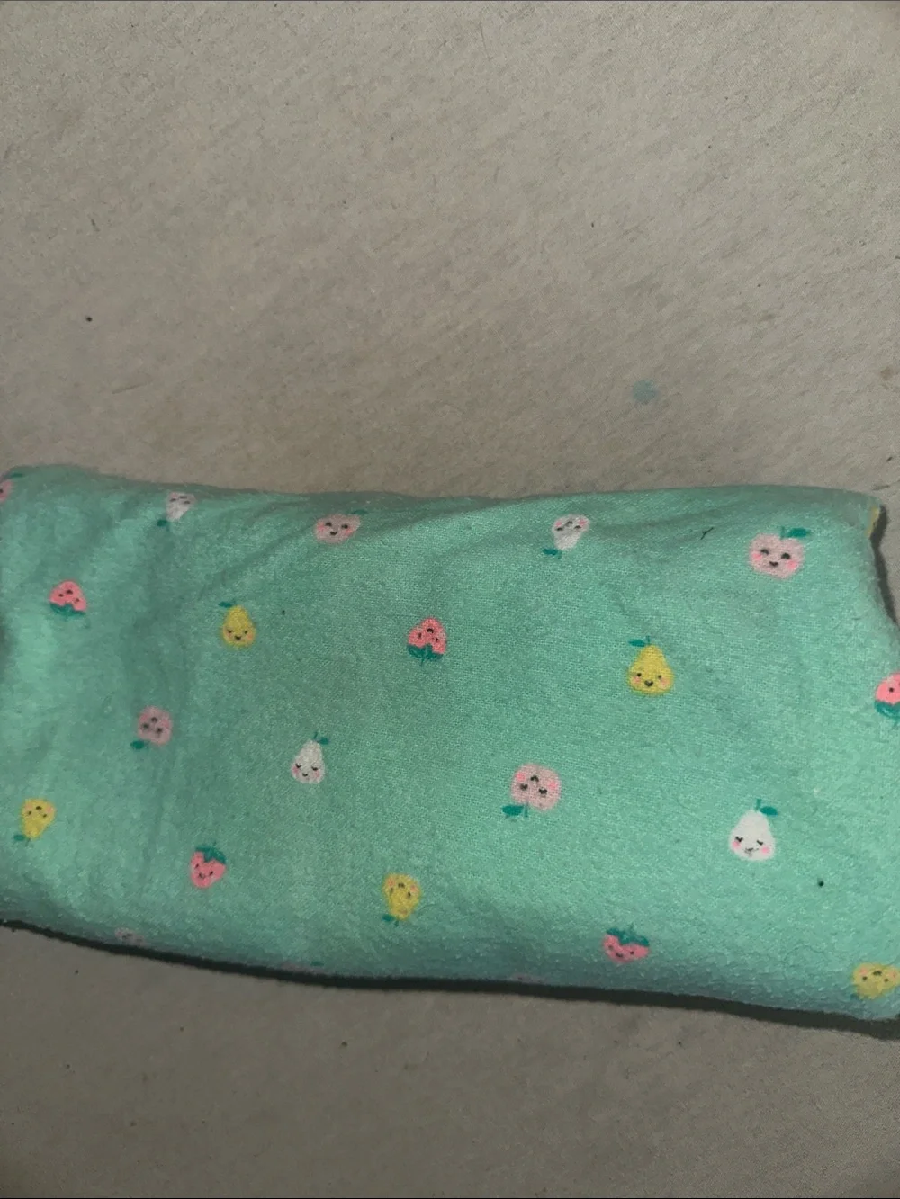 Carter's Mint Plush Bib with Tiny Fruit Faces